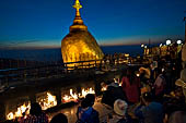 Myanmar - Kyaikhtiyo, Pilgrims chant, light candles all through the night. 